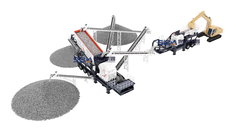 雙機協作組合式移動破碎站 雙機協作組合式移動破碎站