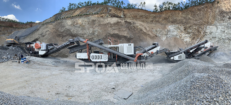 石頭破碎小石子加工現場圖 石頭破碎小石子加工現場圖